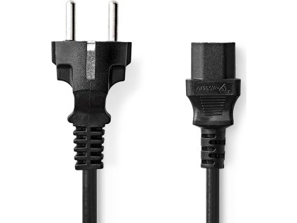 Napájecí kabel | Typ F Zástrčka | IEC-320-C13 | Přímý | Přímý | Poniklované | 5.00 m | Kulatý | PVC | Černá | Label