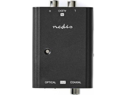 Digitální Audio Převodník | 1cestný | Vstupní konektor: 2x RCA Zásuvka | Výstupní konektor: 1x S / PDIF (RCA) Zásuvka / 1x TosLink Zásuvka | ARC | Manuální | Černá