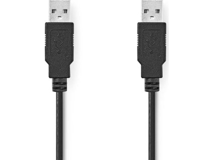 USB kabel | USB 2.0 | USB-A Zástrčka | USB-A Zástrčka | 480 Mbps | Poniklované | 5.00 m | Kulatý | PVC | Černá | Label