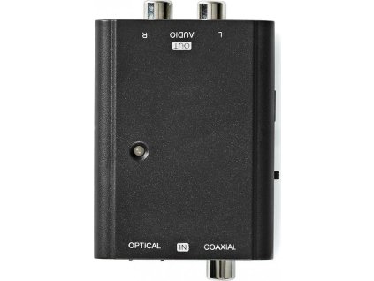 Digitální Audio Převodník | 2cestný | Vstupní konektor: 1x S / PDIF (RCA) Zásuvka / 1x TosLink Zásuvka | Výstupní konektor: 2x RCA Zásuvka | ARC | Manuální | Černá