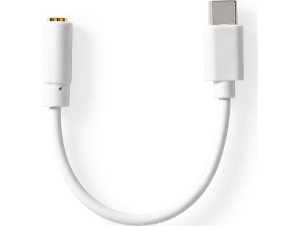 USB-C™ Adaptér | USB 2.0 | USB-C™ Zástrčka | 3,5 mm Zásuvka | 0.10 m | Kulatý | Poniklované | PVC | Bílá | Box
