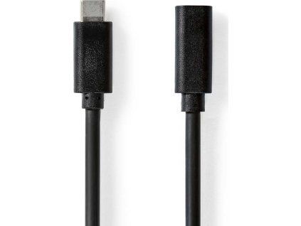 USB kabel | USB 3.2 Gen 1 | USB-C™ Zástrčka | USB-C™ Zásuvka | 60 W | 4K@60Hz | 5 Gbps | Poniklované | 1.00 m | Kulatý | PVC | Černá | Label