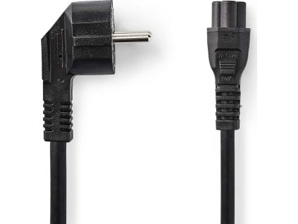 Napájecí kabel | Typ F Zástrčka | IEC-320-C5 | Úhlový | Přímý | Poniklované | 5.00 m | Kulatý | PVC | Černá | Label