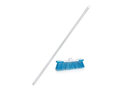 BRILANZ Smeták s násadou EXCLUSIVE 32 cm s italským závitem, tyč 130 cm, bílo-světlemodrý