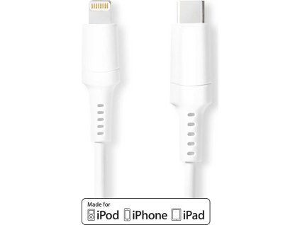 Lightning Kabel | USB 2.0 | Apple Lightning 8pinový | USB-C™ Zástrčka | 480 Mbps | Poniklované | 1.00 m | Kulatý | PVC | Bílá | Box