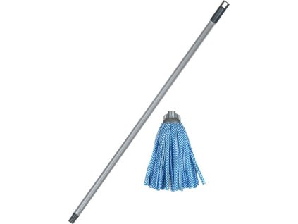 BRILANZ Mop viskóza 160 g modrý s tyčí 120 cm, hrubý závit