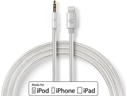 NEDIS PROFIGOLD Apple Lightning 8pin kabel s adaptérem/ Apple Lightning zástrčka – 3,5 mm jack zástrčka/ nylon/ BOX/ 1m