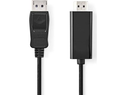 Displayport kabel | DisplayPort Zástrčka | Konektor HDMI ™ | 1080p | Poniklované | 3.00 m | Kulatý | PVC | Černá | Label