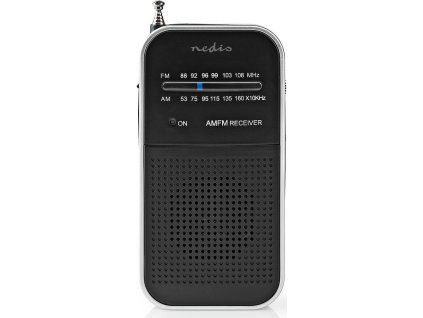 FM rádio | Přenosné Provedení | AM / FM | Napájení z baterie | Analogový | 1.5 W | Černo-bílý displej | Výstup pro sluchátka | IP20 | Černá / Hliník