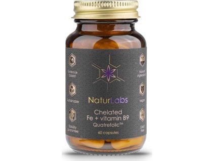 NaturLabs Železo chelátové + B9, kapsle