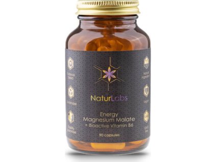 NaturLabs Hořčík energy malát + bioaktivní vitamin B6, kapsle