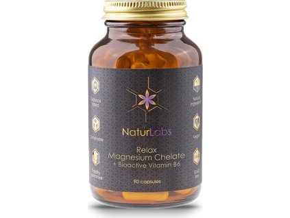 NaturLabs Hořčík relax chelát bisglycinát + bioaktivní vitamín B6, kapsle