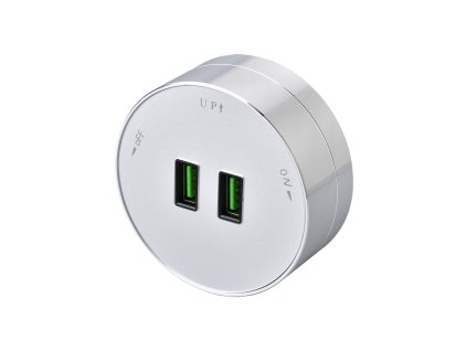 Zásuvkový modul Viking A50S, stříbrná/výstupy - 1xUSB-A/výkon až 2500W/230V,16A,50Hz