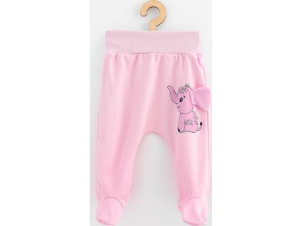Kojenecké bavlněné polodupačky New Baby Happy Elephant pink 56 (0-3m)