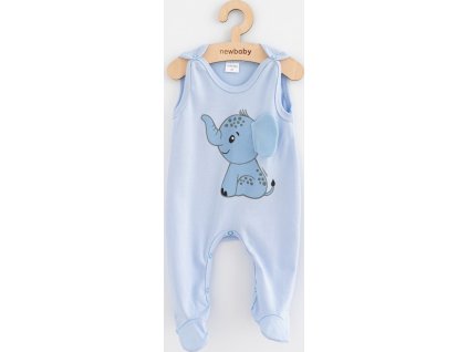 Kojenecké bavlněné dupačky New Baby Happy Elephant blue 68 (4-6m)