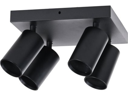 IMMAX PUNTO-4S stropní, nástěnné bodové svítidlo, čtverec, 4 hlavy, černé, pro zdroj typu GU10