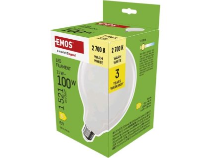 LED žárovka Filament G125 / E27 / 11 W (100 W) / 1521 lm / teplá bílá