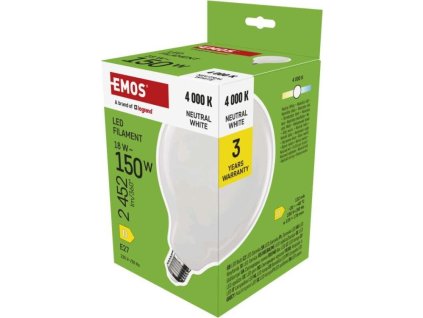 LED žárovka Filament G125 / E27 / 18 W (150 W) / 2452 lm / neutrální bílá
