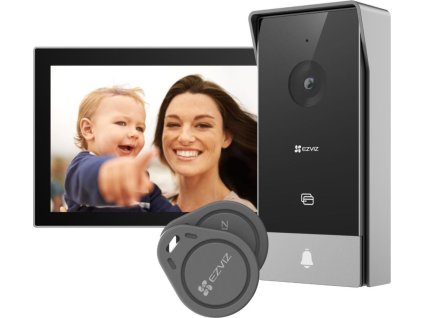 EZVIZ chytrý domácí interkom HP5/ Wi-Fi/ 2K/ 7" dotykový monitor/ videotelefon/ bezdrátový zvonek/ IP65/ černo-stříbrný