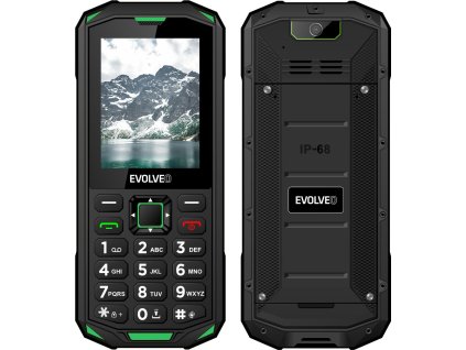 EVOLVEO StrongPhone X5, vodotěsný odolný Dual SIM telefon, černo-zelená