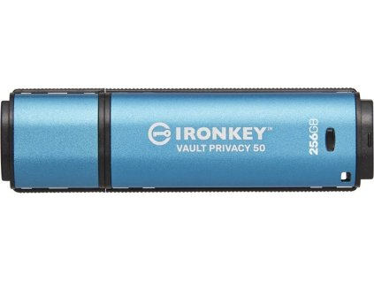 Kingston IronKey Vault Privacy 50/256GB/USB 3.2/USB-A/Modrá