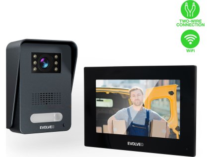 EVOLVEO DoorPhone AP1-2 drátový videotelefon s aplikací, černý