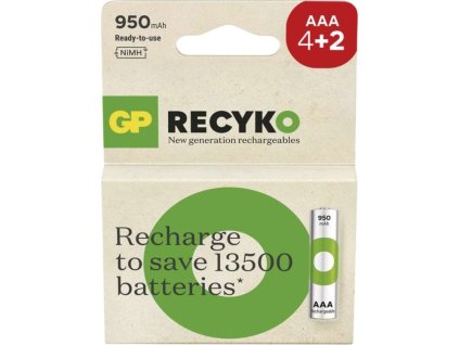Nabíjecí baterie GP ReCyko 950 AAA (HR03), 4+2 ks