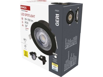 LED bodové svítidlo GERI 6,5W 780LM IP20 CCT černá