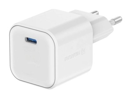 Swissten síťový adaptér gan 1x usb-c 35w power delivery bílý