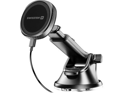 Swissten magnetický držák do auta s bezdrátovým nabíjením 15w dashboard (kompatibilní s magsafe)