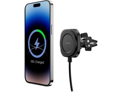 Swissten magnetický držák do ventilace autamagstick compact s bezdrátovým nabíjením 15w/7,5w (kompatibilní s magsafe)