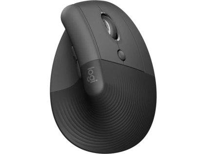 Logitech Lift/Vertikální/Optická/Pro praváky/4 000 DPI/USB+BT/Grafitová