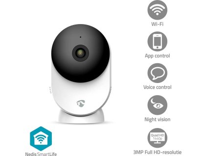SmartLife Vnitřní Kamera | Wi-Fi | 3MP Full HD 1296p | Cloudové Úložiště (volitelně) / microSD (není součástí dodávky) / Onvif | Se snímačem pohybu | Noční vidění | Bílá