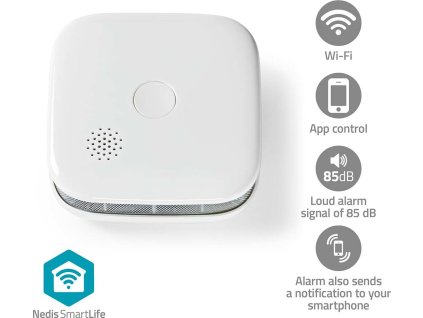 SmartLife Detektor Kouře | Wi-Fi | Napájení z baterie | Životnost snímače: 10 Rok | EN 14604 | Max. životnost baterie: 24 Měsíce | 85 dB | Bílá | 1 kusů