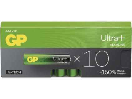 Alkalická baterie GP Ultra Plus AAA (LR03), 10 ks