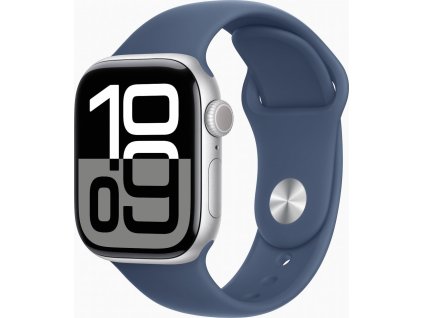 Apple Watch S10 Cell/46mm/Silver/Sport Band/Denim/-M/L