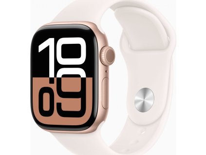 Apple Watch S10 Cell/46mm/Rose Gold/Sport Band/Light Blush/-S/M
