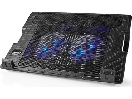 NEDIS stojan na notebook/ univerzální/ pro notebooky do 18"/ 2x ventilátor 140 mm/ USB/ plast-kov/ černý
