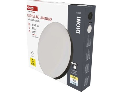 LED přisazené svítidlo DIONI kruhové, černé, 18W, se změnou CCT