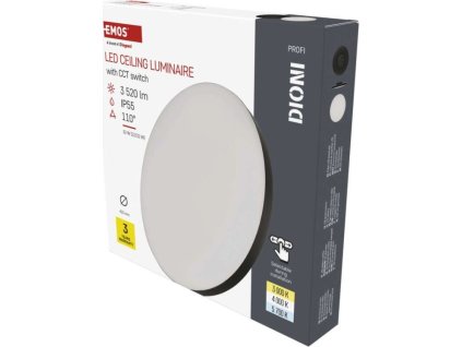 LED přisazené svítidlo DIONI kruhové, černé, 32W, se změnou CCT