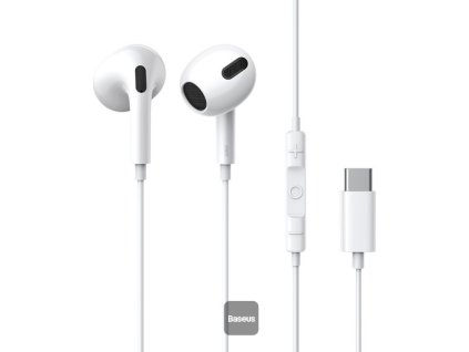 Baseus Earphone Encok C17 in-ear wired earphone with Type-C and microphone White (NGCR010002)