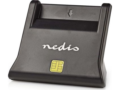 NEDIS čtečka čipových karet CRDRU2SM3BK/ Smart Card ID-1/ eObčanka/ standardní biometrické čipy/ USB 2.0/ černá
