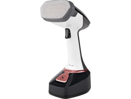 NEDIS napařovač oděvů/ spotřeba 1400 W/ objem vyjímatelné nádržka na vodu 320 ml/ tlak 25 g/m/ černo-růžový