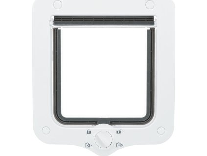 Průchozí dvířka pro kočku, 4-cestná, 20x22cm, bílá