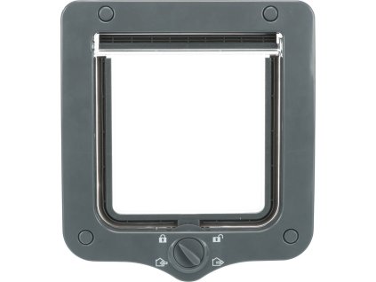 Průchozí dvířka pro kočku, 4-cestná, 20x22cm, šedá