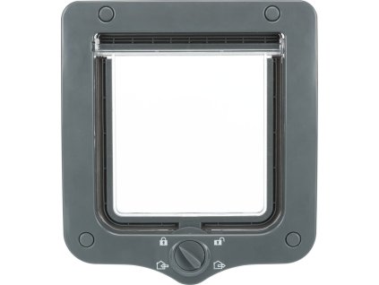 Průchozí dvířka pro kočku, s tunelem, 4-cestná, 20x22cm, šedá