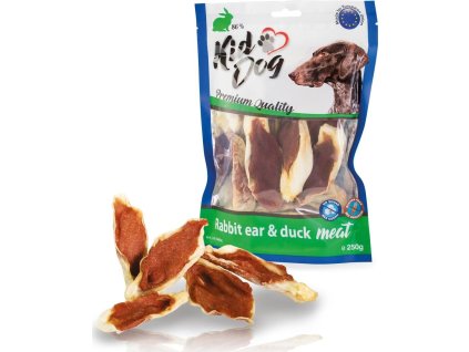 KIDDOG králičí ucho plněné kachním masíčkem 250 g