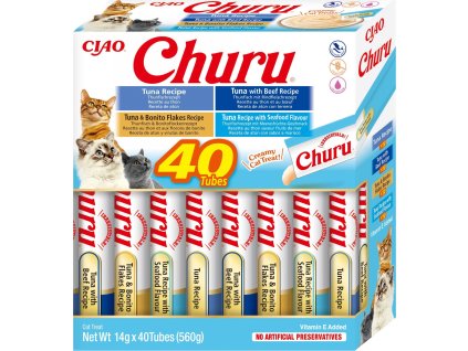 Churu cat masové pyré mix - tuňák 560g (BAL.)