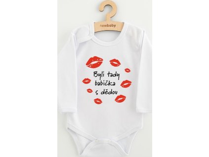 Dětské body s potiskem New Baby Byli tady babička s dědou 74 (6-9m)