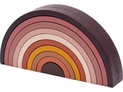 Dřevěná duha Brown Montessori Baby Mix